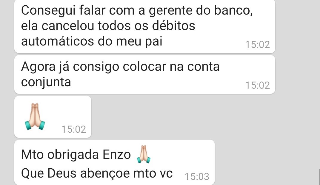 Agradecimento de clientes